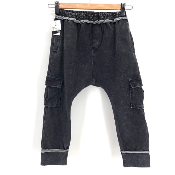 Afton Street Knit Denim Look Cargo Pants - Picture 1 of 7